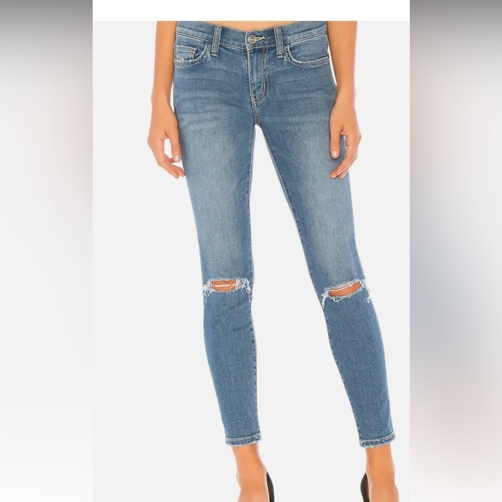 New Current/Elliott - The Stiletto Jean In 2 Year Destroy Stretch Indigo